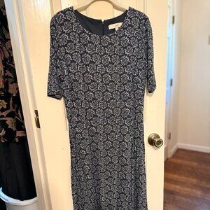 LOFT Gray Print Dress